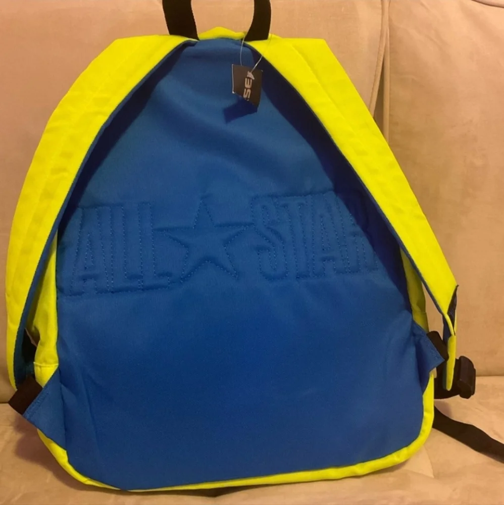 Converse Kids Backpack in Neon Yellow and Blue